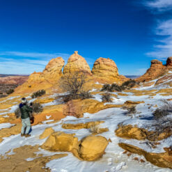 Dieses Bild zeigt die Landschaft und Sandsteinformationen in den Coyote Buttes South Arizona USA