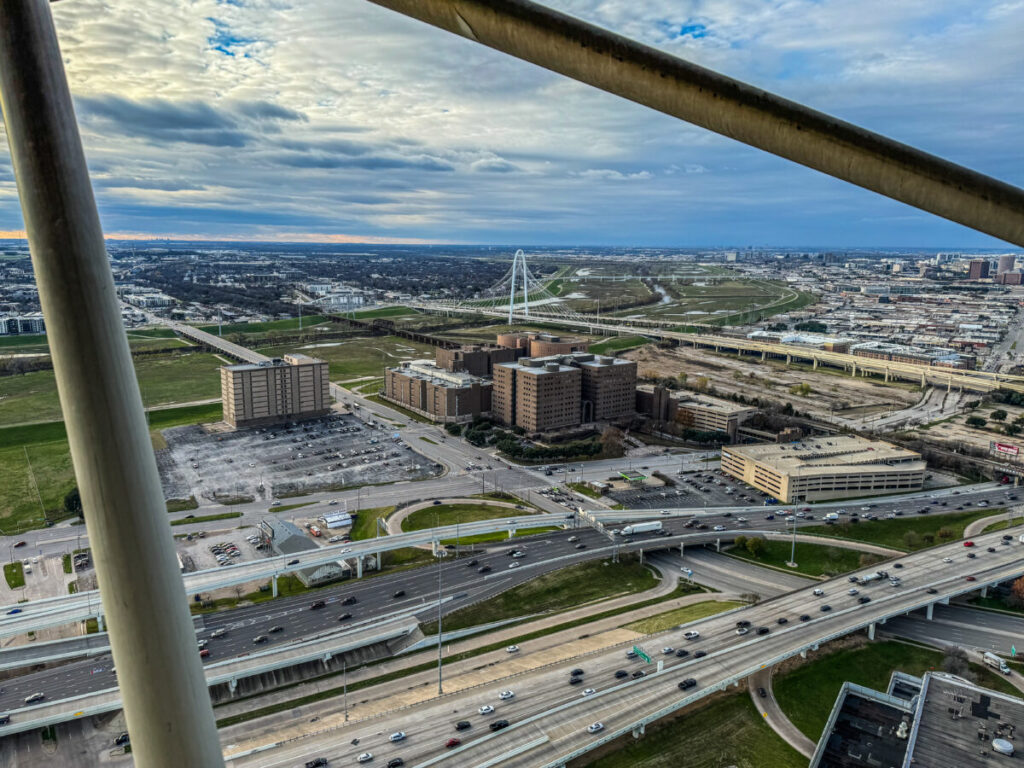 Dieses Bild zeigt den Ausblick vom Reunion Tower in Dallas, Texas