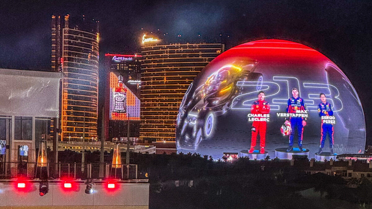 Dieses Bild zeigt the Sphere beim Formel 1 Grand Prix in Las Vegas