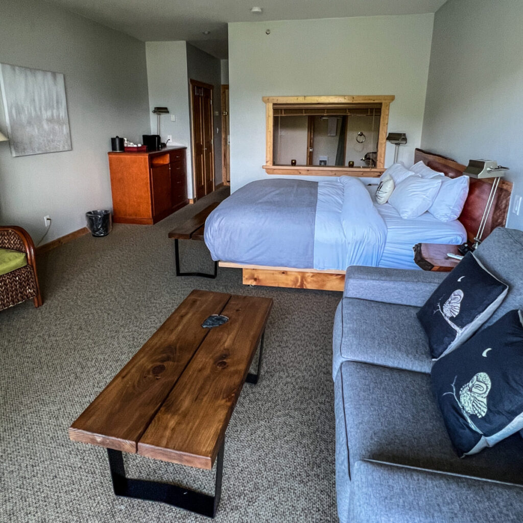 Dieses Bild zeigt die Oceanview-Suite in der West Coast Wilderness Lodge in Egmont an der Sunshine Coast in British Columbia, Canada