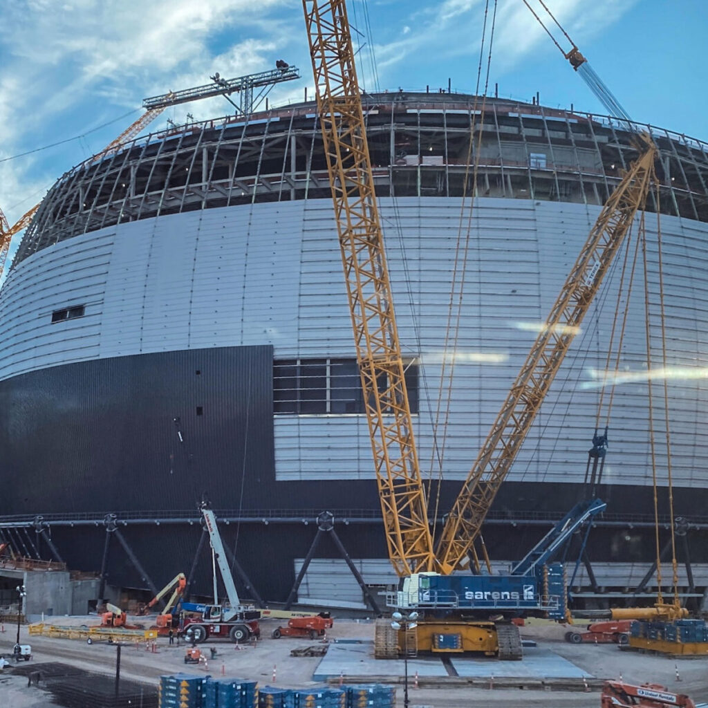 Dieses Bild zeigt das Sphere Las Vegas im Rohbau am 22. September 2021