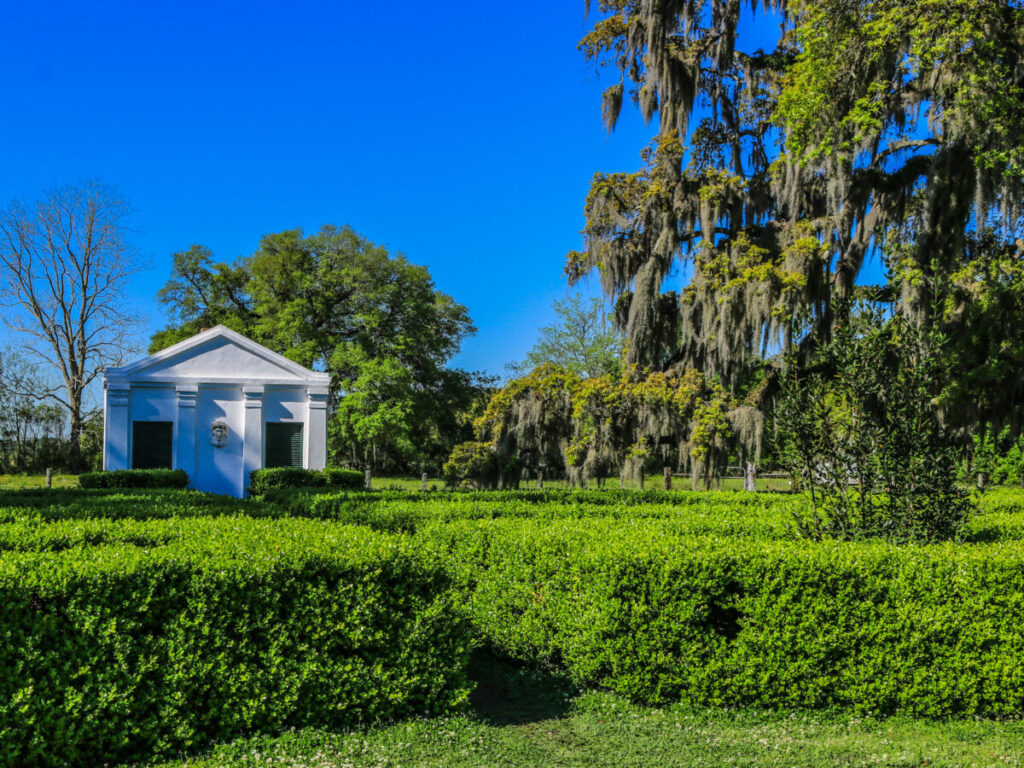 Dieses Bild zeigt die Evergreen Plantation Louisiana aus Django Unchained