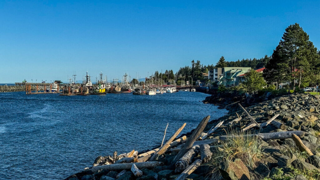 Dieses Bild zeigt den Blick auf das Meer vor Campbell River auf Vancouver Island