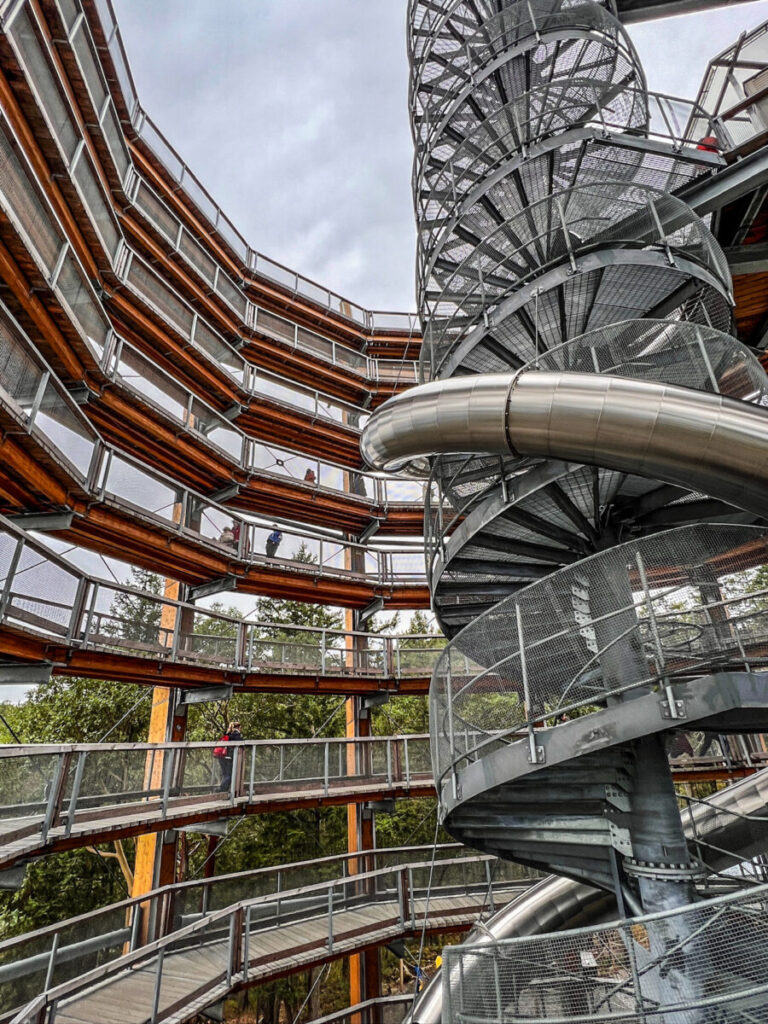 Dieses Bild zeigt den Spiral Tower des Malahat Skywalk auf Vancouver Island