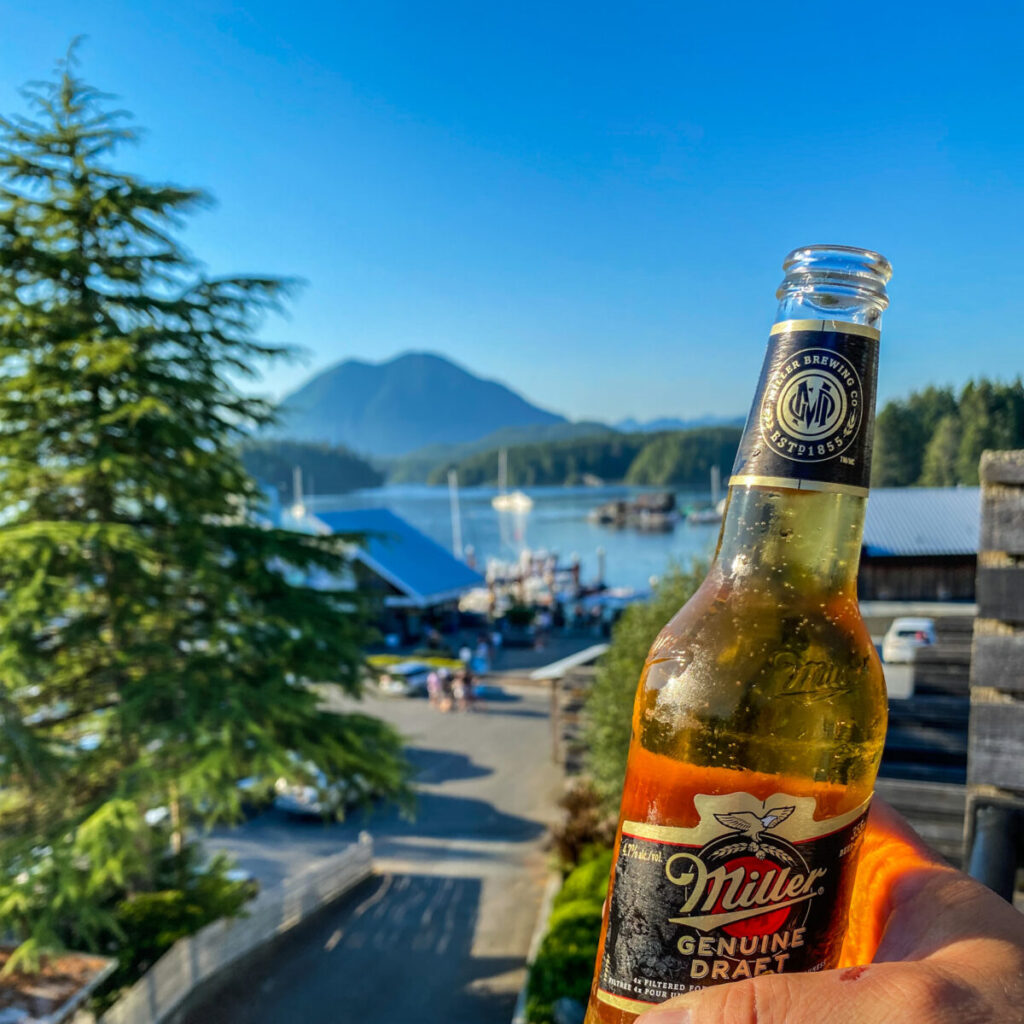 Dieses Bild zeigt die Aussicht auf die MArina von Tofino auf Vancouver Island